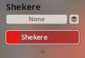 Shekere instrument selection interface displaying None and a highlighted Shekere option for West African percussion within Synchron World Percussion.
