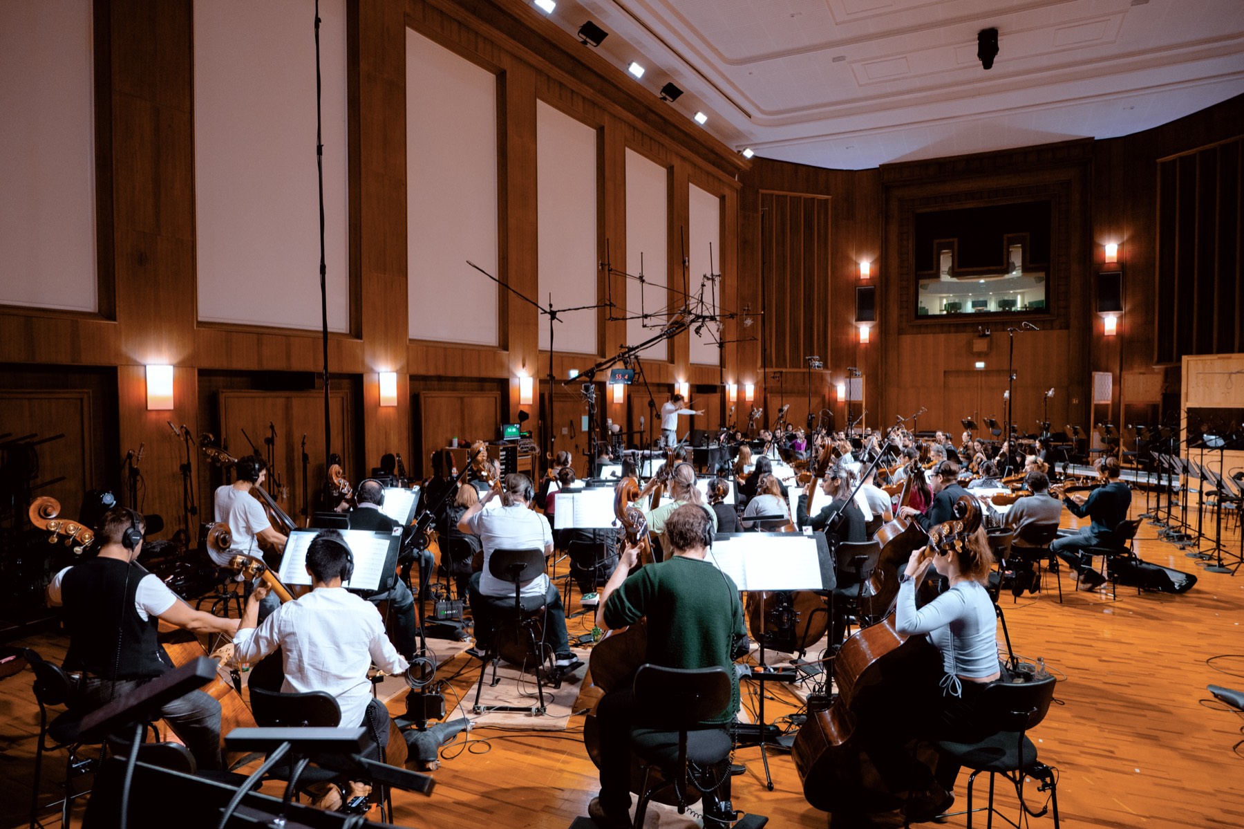 A string orchestra recording on the 540 square metre Stage A of Vienna Synchron Stage