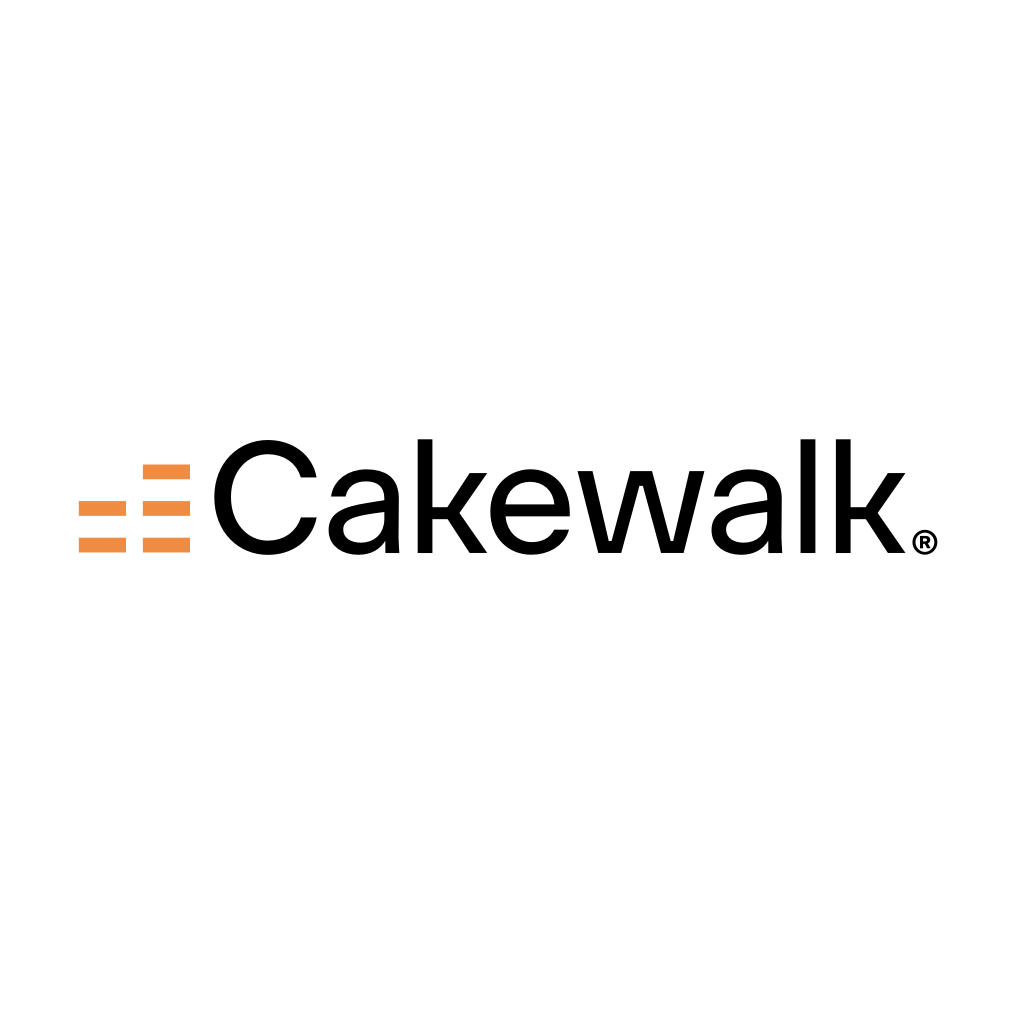 Cakewalk logo with orange equalizer bars and black text