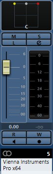 Vienna Instruments MIR Pro 3D audio configuration interface with faders, meters, and panning controls in a DAW like Cubase or Nuendo.