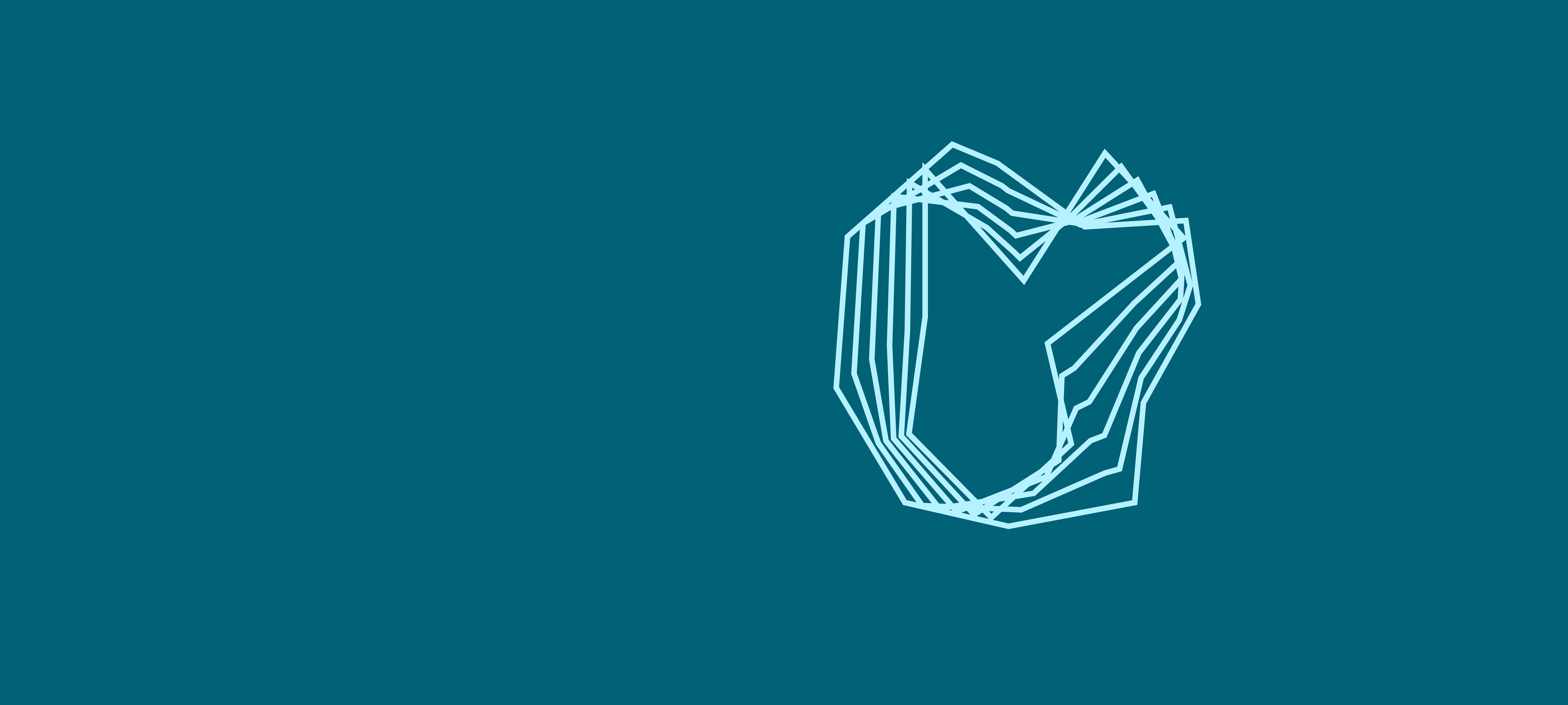 Abstract light blue lines forming a shape resembling an open heart or sound wave, on a dark teal background. This graphic likely represents the Dry Recording Special Edition Vol. 6 Dimension Brass sound pack.