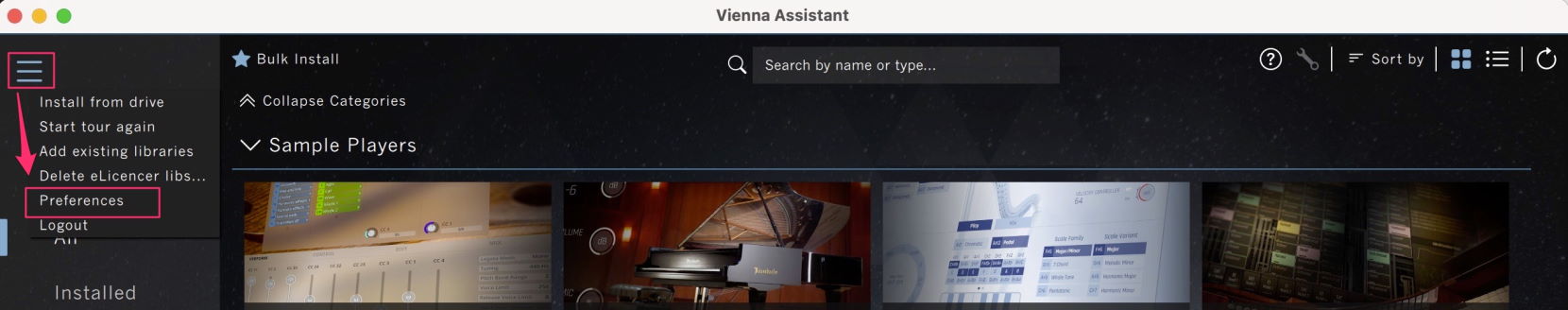 VA main menu